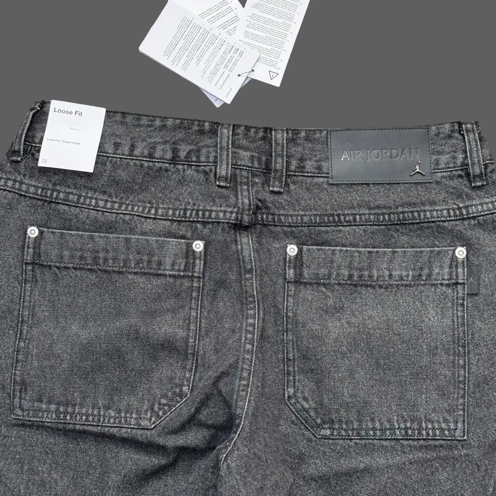 Nike Air Jordan Loose Fit Denim Pants Black Size 32 NWT